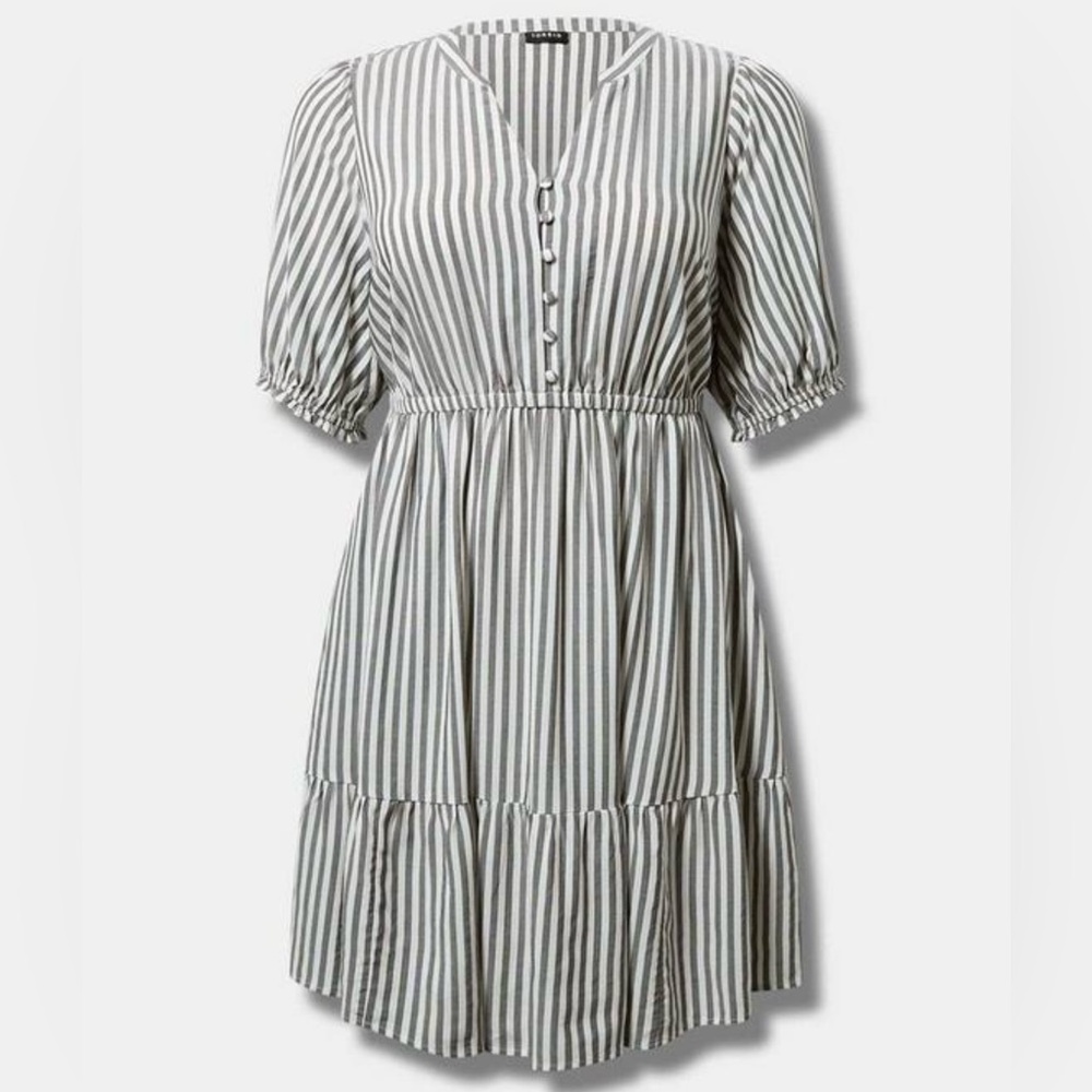 Torrid Mini Challis Puff Sleeve Tiered Dress Size 0/L 12